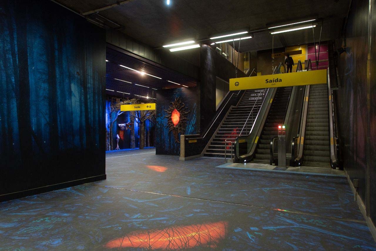 Detail of the artwork applied in the station